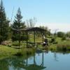 Gazebo with picnic table.